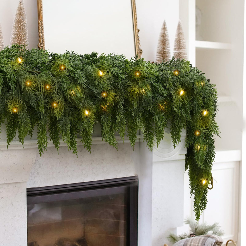 Guirlande de Noël avec éclairage LED blanc chaud – Branches de sapin réalistes