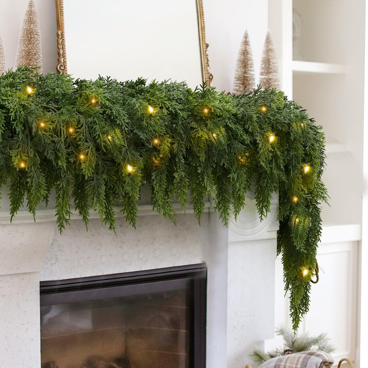 Guirlande de Noël avec éclairage LED blanc chaud – Branches de sapin réalistes