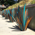 Sculpture de jardin en agave en acier inoxydable pour jardin, terrasse et décoration intérieure | Sansoti