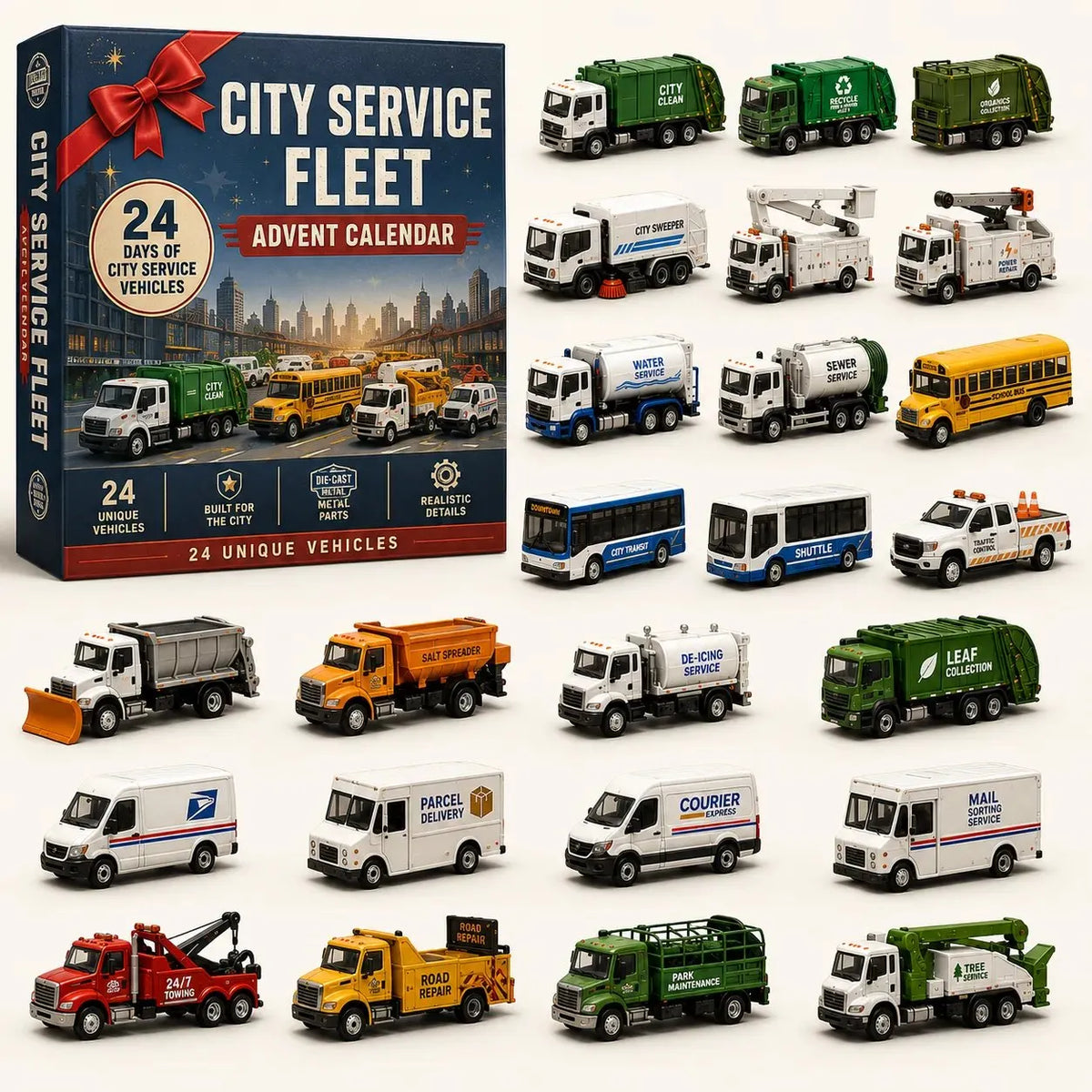 🚧Construisez la Collection de Flotte Calendrier de l'Avent de Véhicules de 24 Jours | ✨Une Nouvelle Aventure Chaque Matin