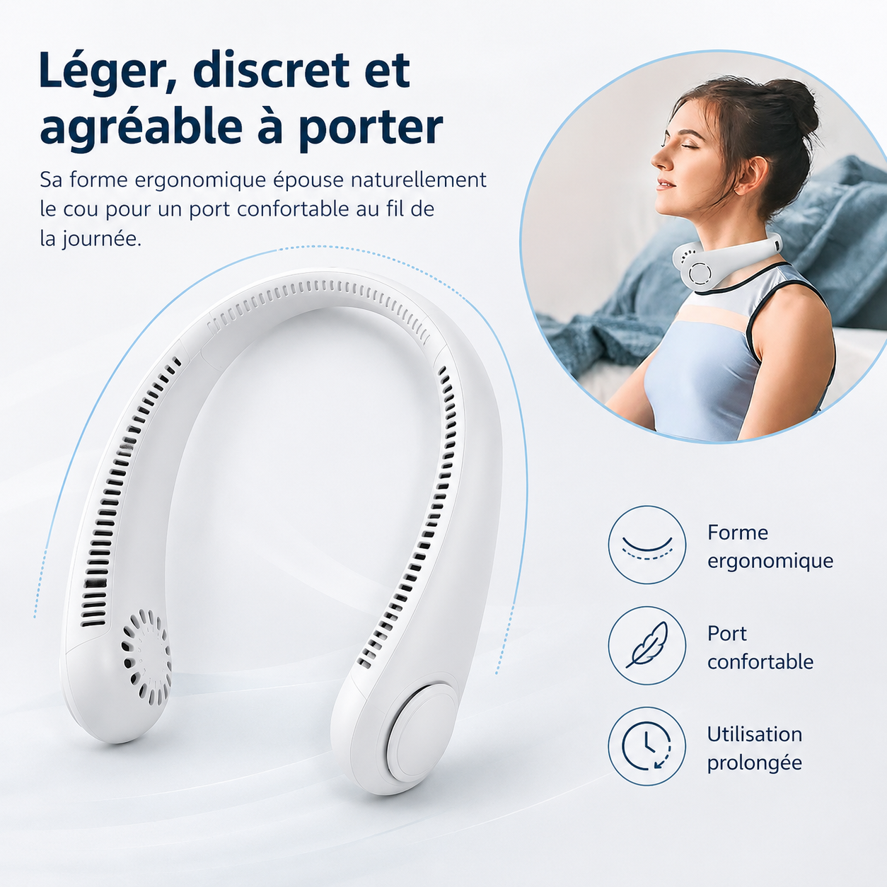 Ventilateur de Cou Sans Fil Moderne