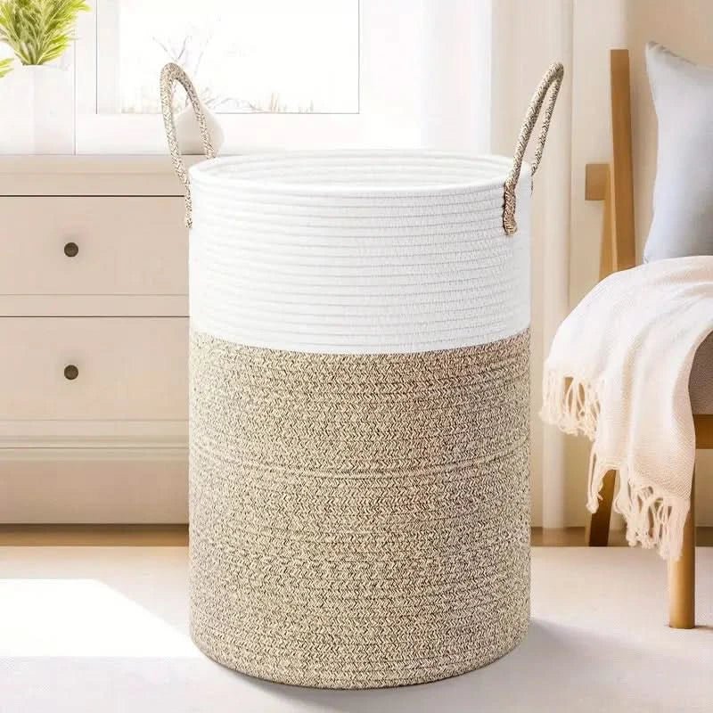 Panier en corde – Panier en coton pliable pour un rangement élégant