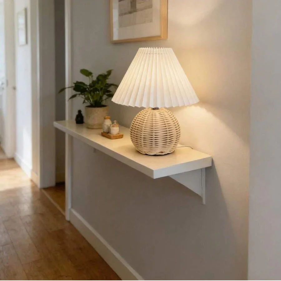 Lampe de Table en Rotin pour Intérieur Cozy et Éclairage Ambiant Chaud