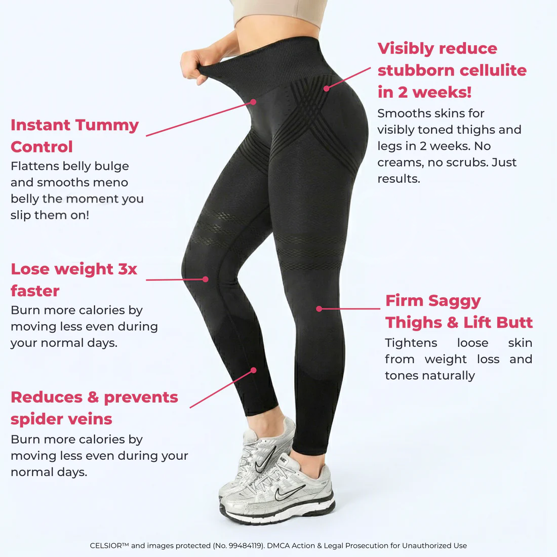 Leggings de yoga taille haute, galbants, élastiques et à séchage rapide