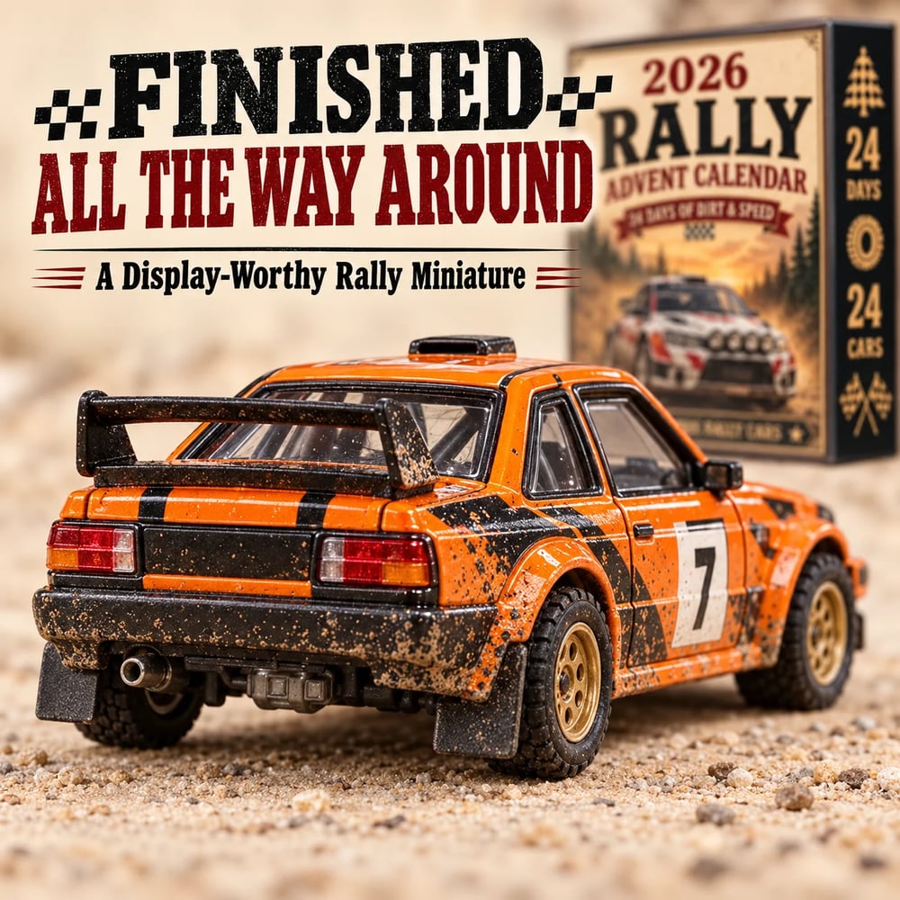 🏎️ Calendrier de l'Avent Rallye de Noël 2026 – 24 jours de vitesse et de suspense, 24 voitures de rallye à collectionner (modèles 2D)