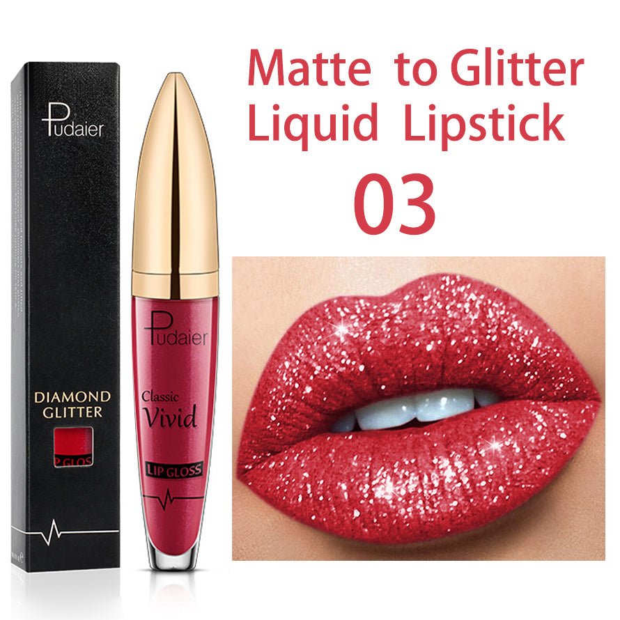 Gloss à lèvres pailleté diamant 18 couleurs