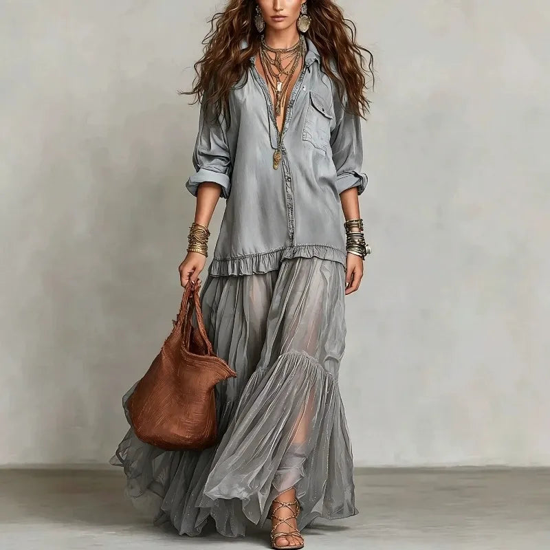 Robe Maxi CelesteAura™ — Commandez Chaque Salle avec Élégance et Confiance