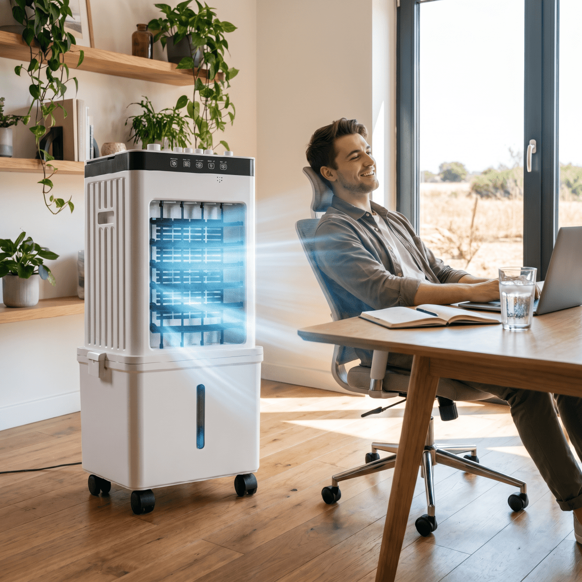 COOLNOVA – Refroidisseur d'air mobile & ventilateur – Fraîcheur flexible 3-en-1 pour la maison