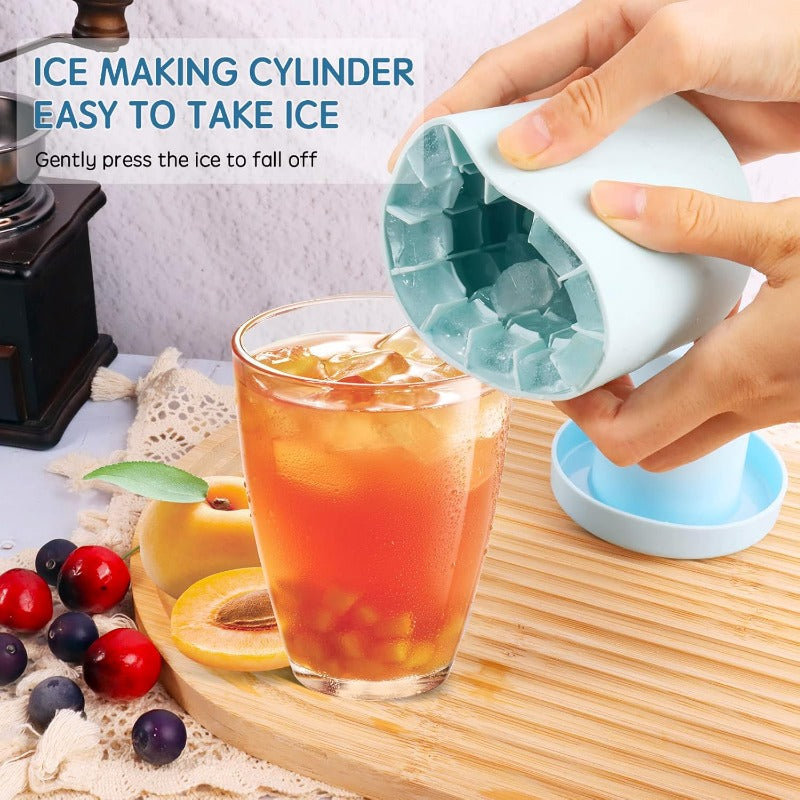 Moule à Glace en Silicone 2-en-1 & Seau de Stockage