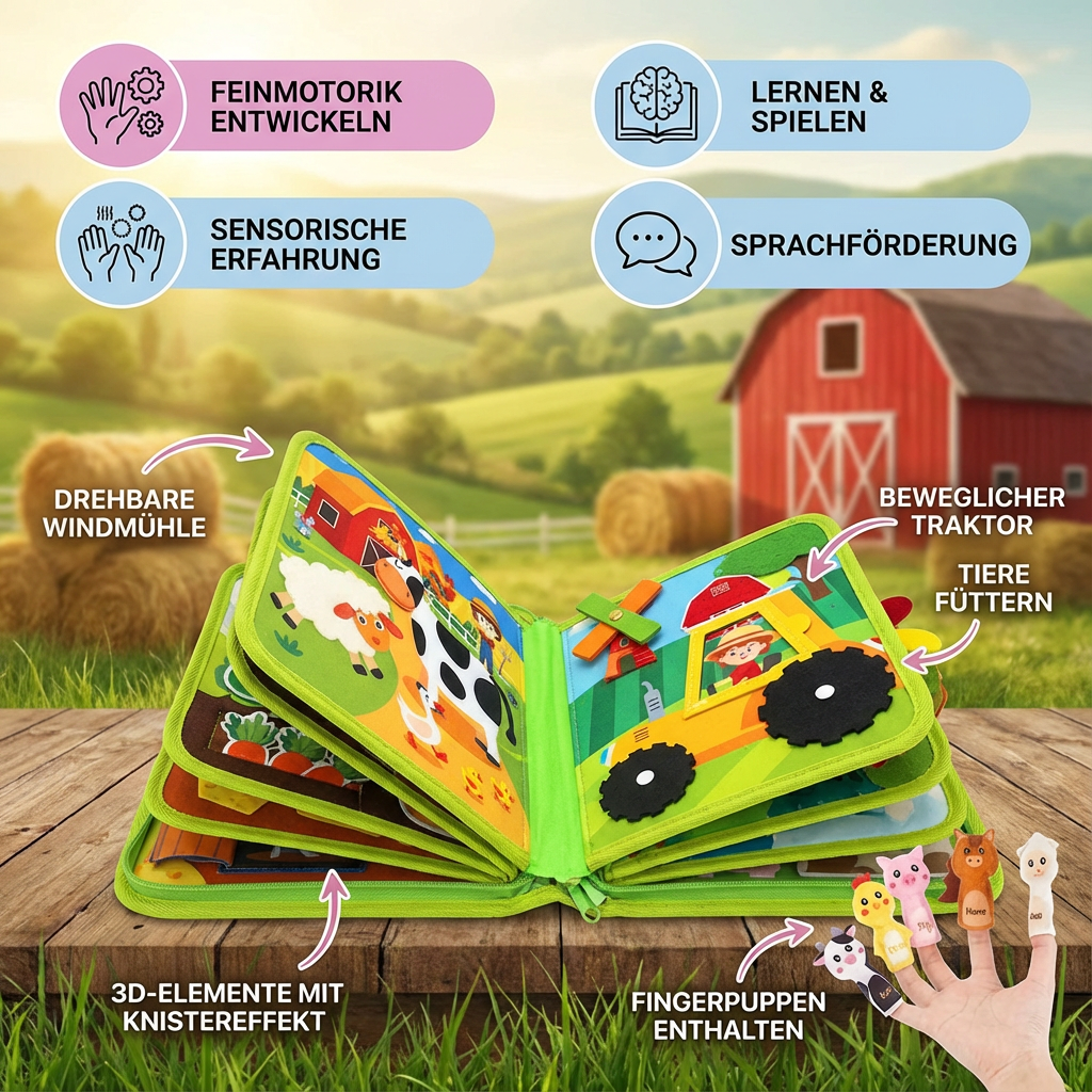Livre d'histoires pédagogiques Montessori sur la ferme