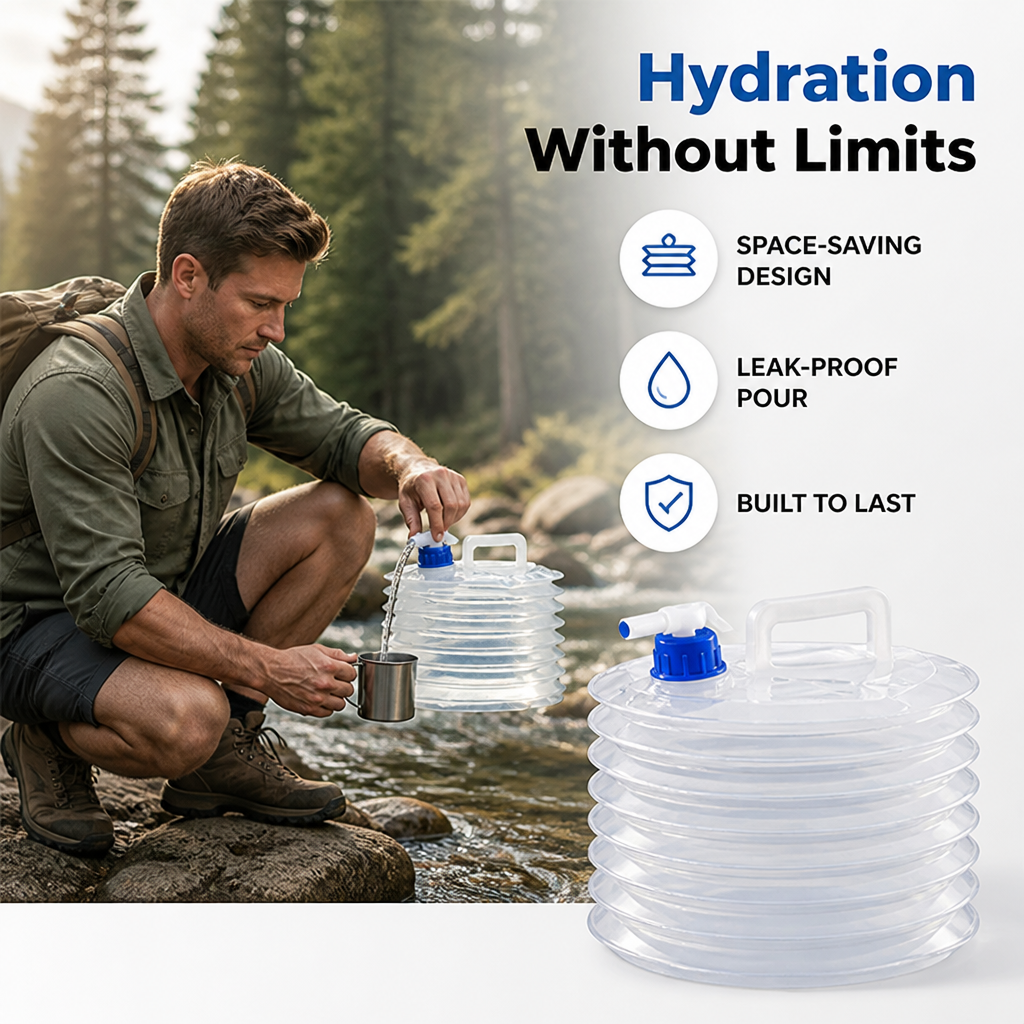 AquaFlex™ — Transportez Plus d'Eau, Éliminez l'Encombrement, et Conquérez Chaque Aventure avec Facilité