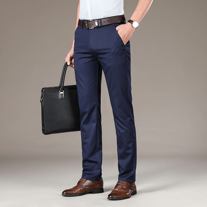 Pantalon de costume stretch pour hommes Modern Fit | MasonPro Pantalon classique à haute élasticité | Pantalon élégant et confortable pour hommes pour le bureau et le quotidien