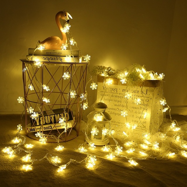 Guirlande LED de Noël avec Flocons de Neige – Lumière Blanche Chaude ou Colorée pour Intérieur & Extérieur
