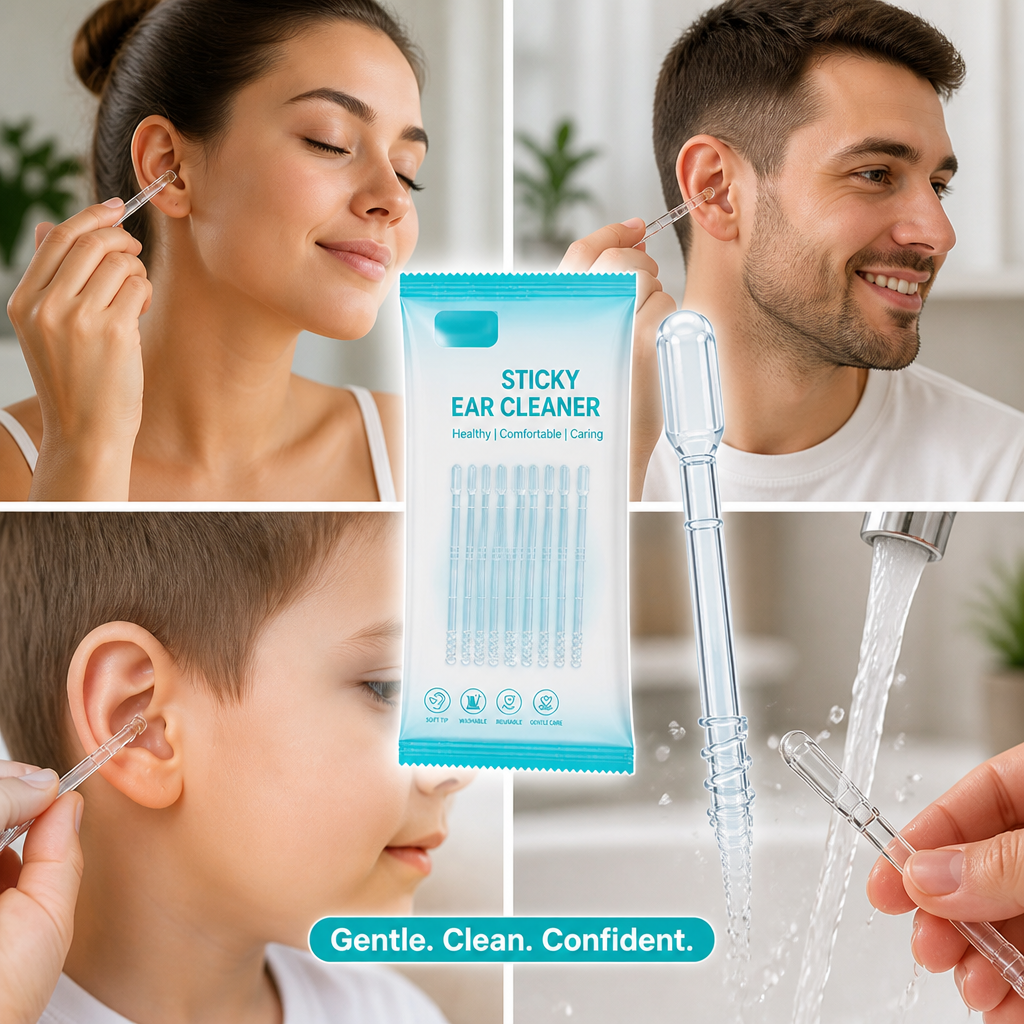 Bâtonnets d'oreille ClearAura™ à prise douce — Découvrez des soins auriculaires apaisants et sans douleur qui vous laissent frais et clair (24 pièces)