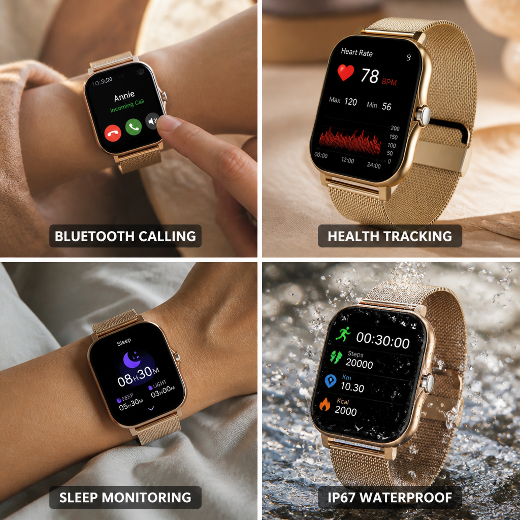 Montre intelligente avec écran tactile HD de 1,83" et appels Bluetooth