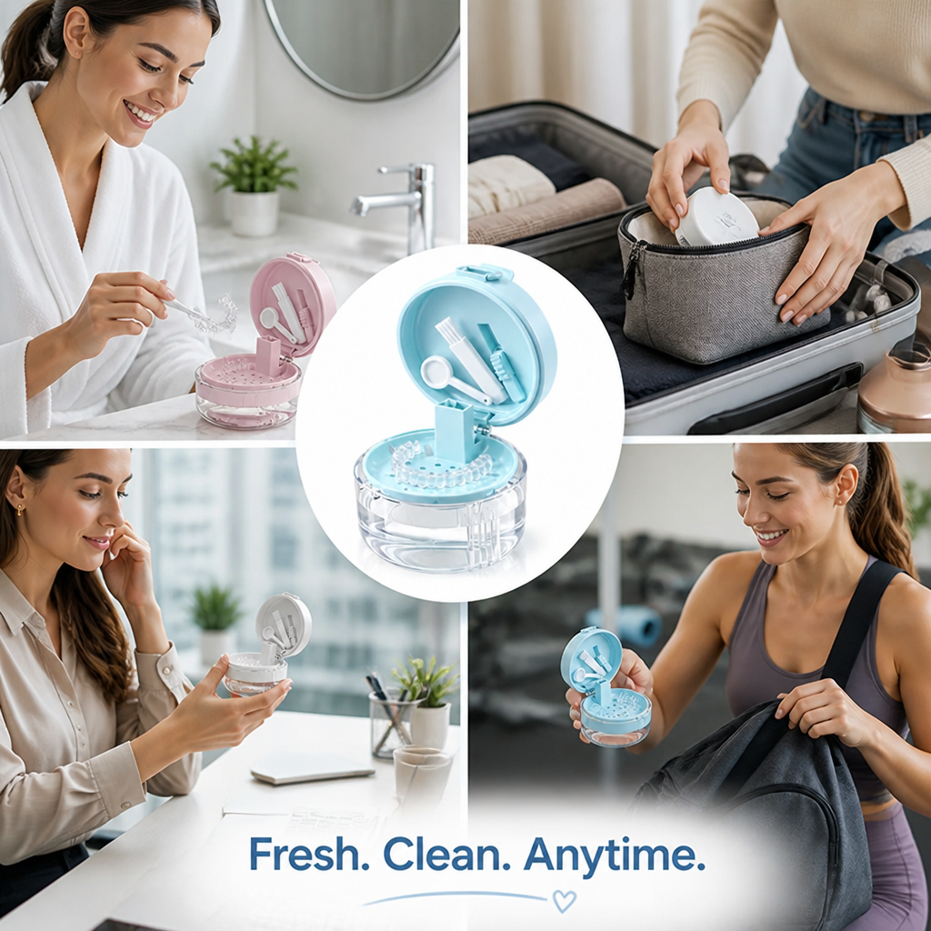 AquaGuard™ — Un entretien des appareils orthodontiques sans effort qui garde votre sourire frais et prêt partout
