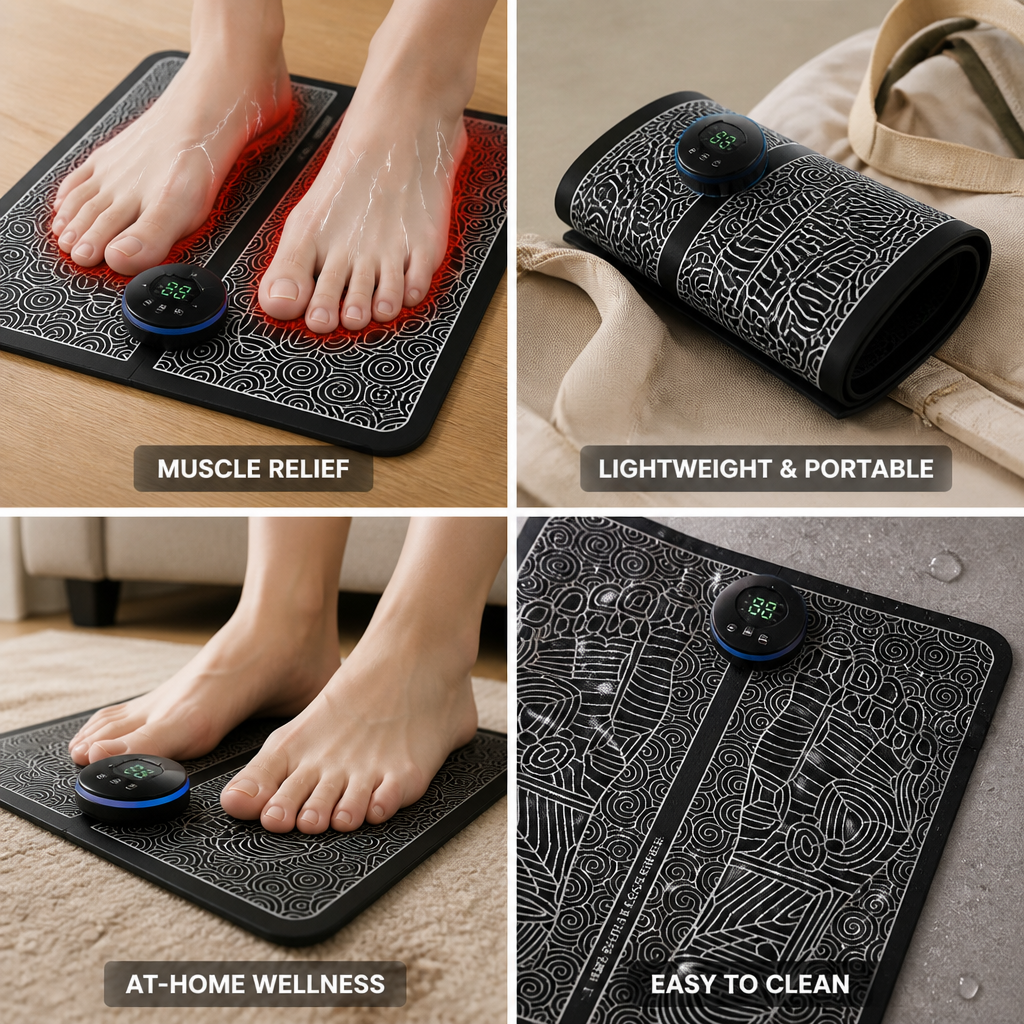 Tapis de Massage pour Pieds EMS Léger et Sans Fil