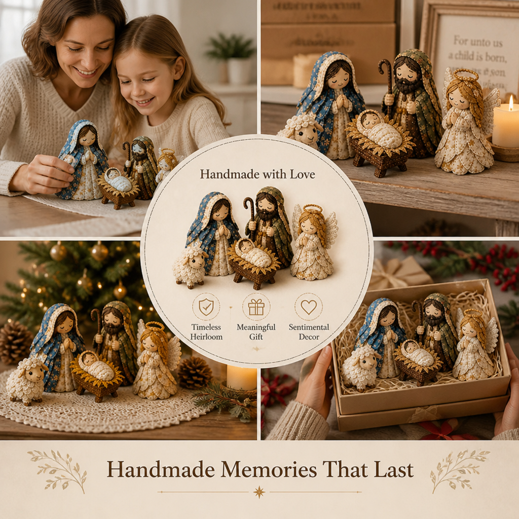 ClaraThread™ Kit de Crèche Patchwork — Créez des Traditions de Fêtes Touchantes qui Réchauffent Chaque Instant