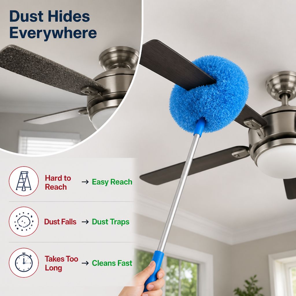 Dustvexa™ Dust Duo — Atteignez des hauteurs, la poussière disparue, la liberté retrouvée