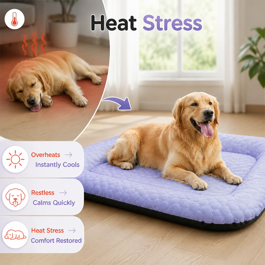 Chillivexa™ Tapis de Gel Refroidissant — Apaisez Instantanément le Corps Surchauffé de Votre Animal et Apportez un Soulagement Bienfaisant