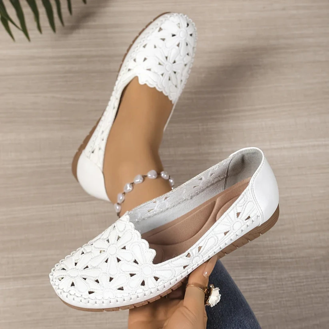 Ballerines Confortables à Enfiler avec Design Aéré