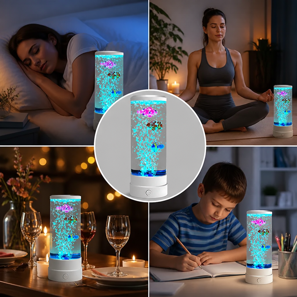 AuraMist™ Lampe à Bulles — Plongez Dans un Calme Instantané Avec Une Lumière Hypnotique Apaisante