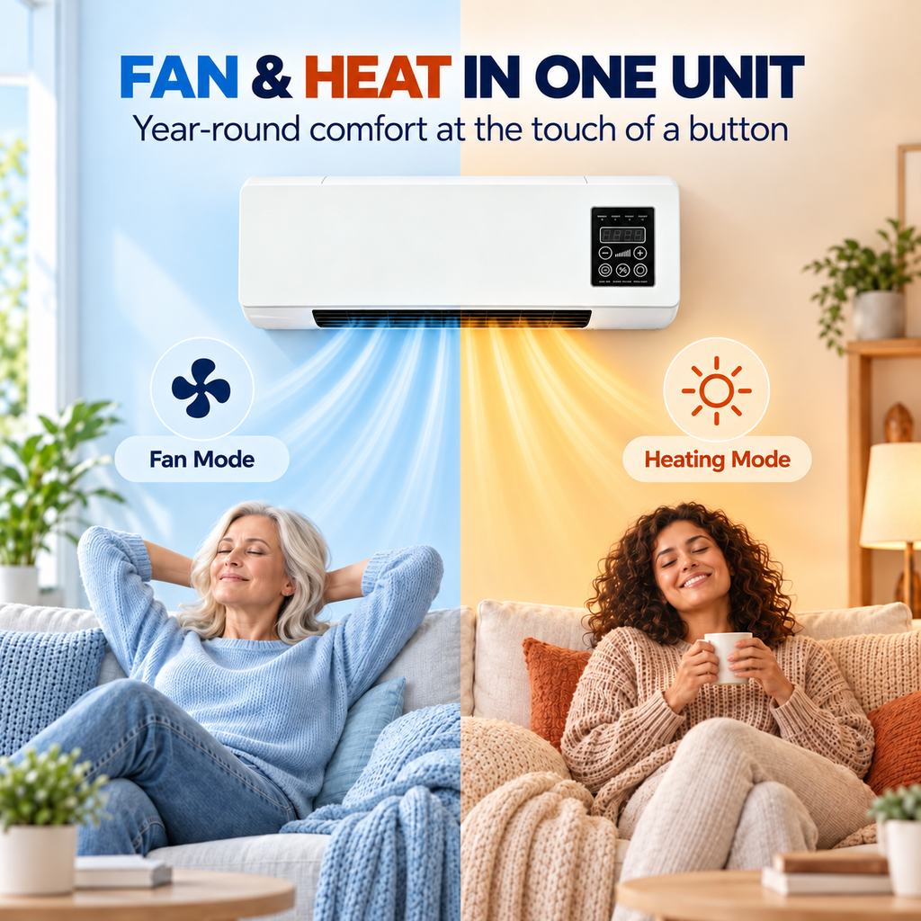 Wandairco & Chauffage 2-en-1 – Climatisation Murale avec Télécommande