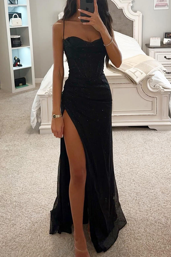 Maxi robe avec paillettes et corset pour l'été 2026 - Glamour - Celeste
