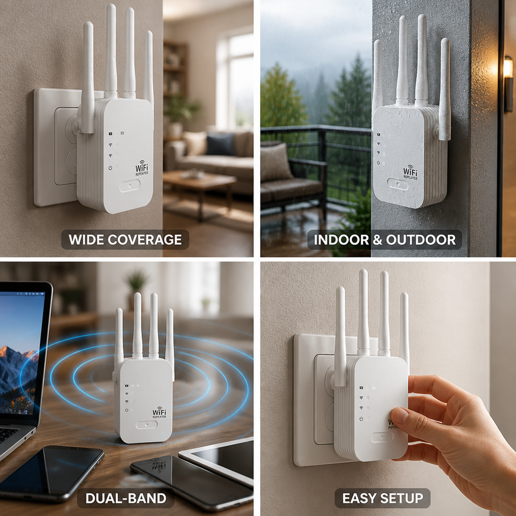 Amplificateur Wi-Fi Dual-Band 1200 Mbps (Intérieur/Extérieur)