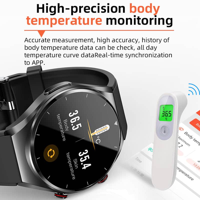 Skanto | Montre Connectée Santé Én-Klikk Glycémie Tension Artérielle ECG/EKG HRV Surveillance Cardiaque Suga Pro