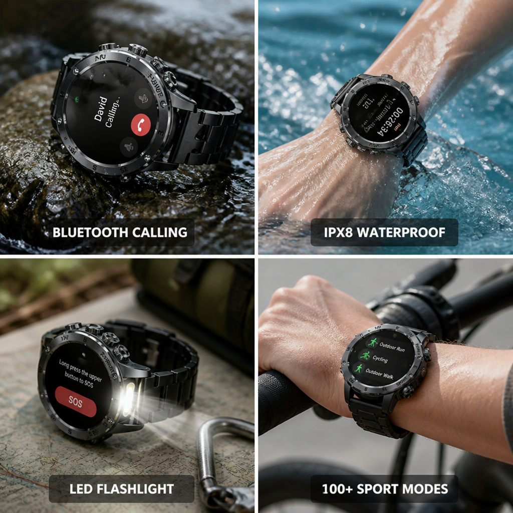 Montre intelligente étanche avec appel Bluetooth de 1,53 pouces HD