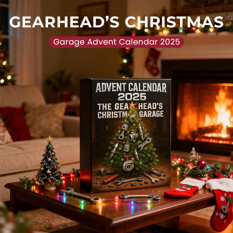 Calendrier de l'Avent Gearhead Garage | Comptez les jours jusqu'à Noël avec des surprises automobiles et des outils !