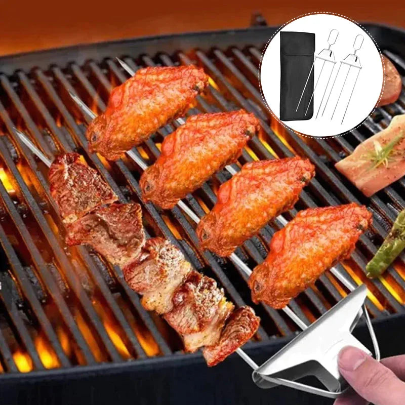 GrillMaster - Brochettes de barbecue 3-en-1