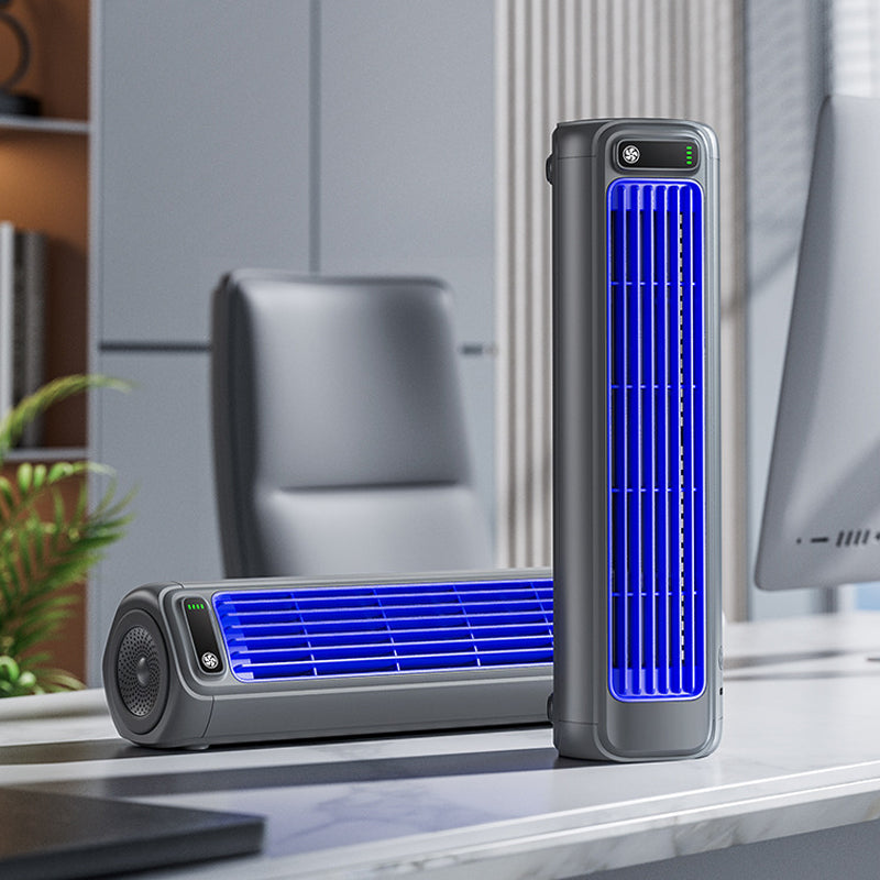 Coolira Appareil de Climatisation Mobile | Ventilateur 3-en-1 & Montage Mural | Batterie de 12 Heures | Compact & Sans Fil