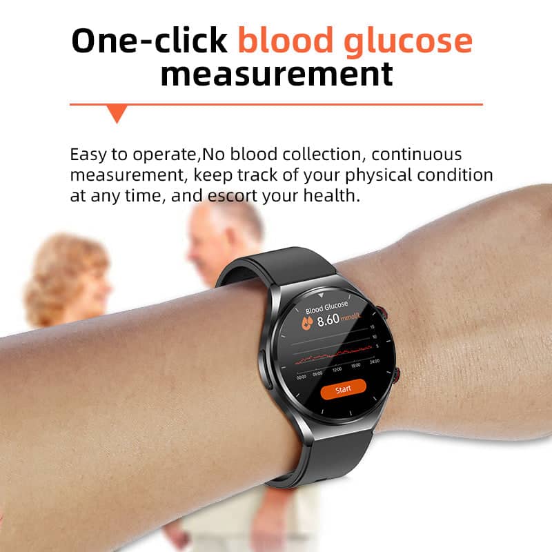 Skanto | Montre de santé Én-Klikk Glycémie Tension artérielle ECG/EKG HRV Surveillance cardiaque Suga Pro Montre intelligente