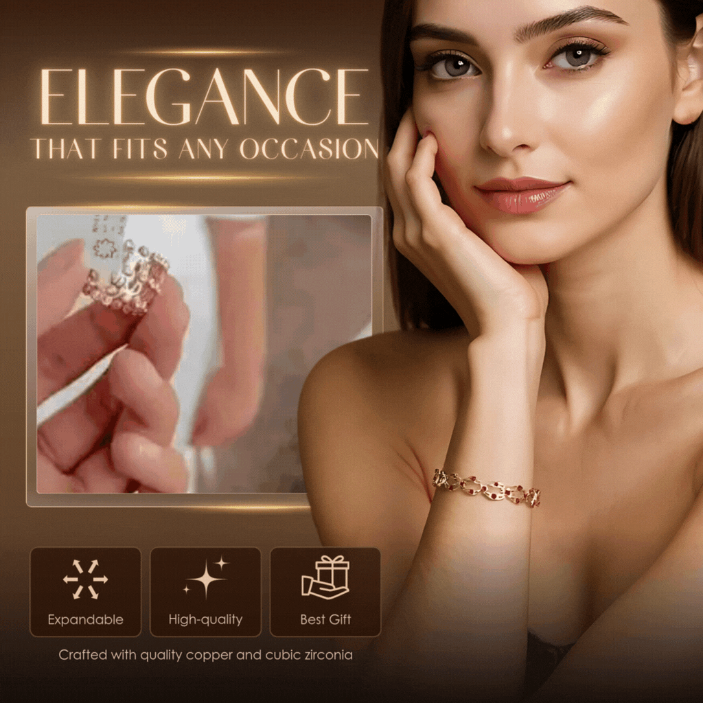 Reveria – Bague en Zirconium Pliable à Bracelet