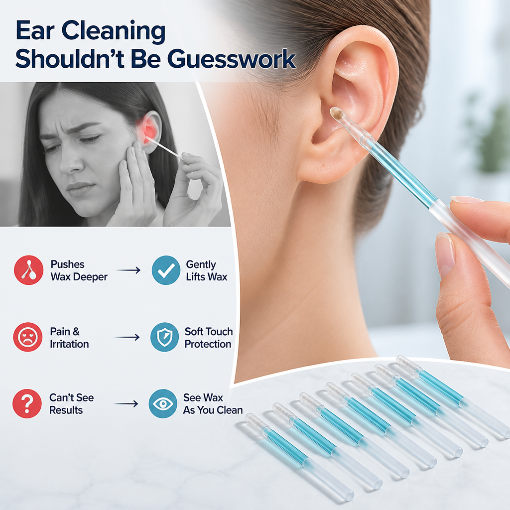 Earvexa™ Bâtonnets de Nettoyage des Oreilles — Découvrez enfin la propreté pure et douce que vous méritez