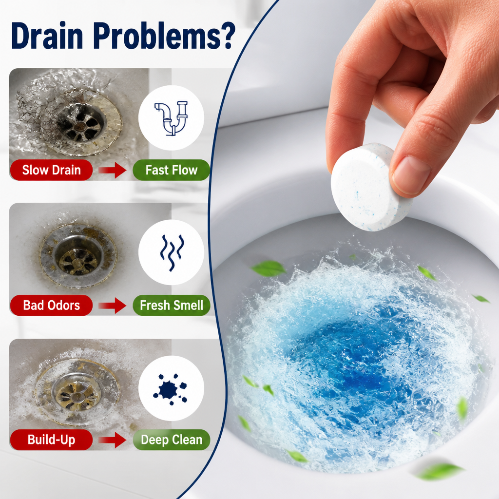 AquaPulse™ — Restaurez un Écoulement Rapide et Éliminez Instantanément les Odeurs de Drain