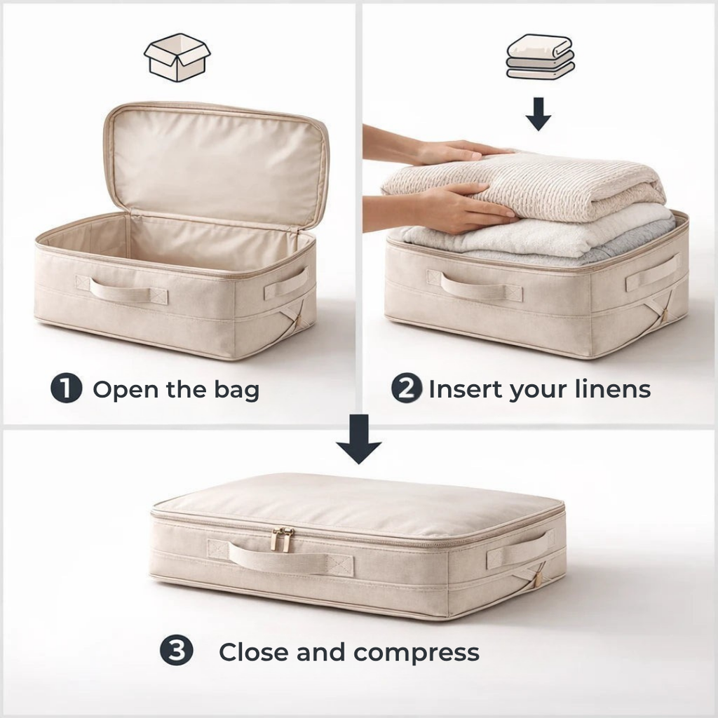MaxPack™ — Écrasez le désordre rapidement et protégez vos affaires avec une compression robuste et étanche
