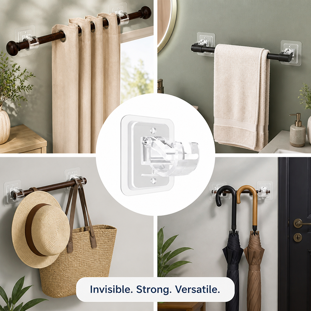 ClearMount™ — Faites Flotter Vos Rideaux avec une Force Invisible et un Style Sans Effort