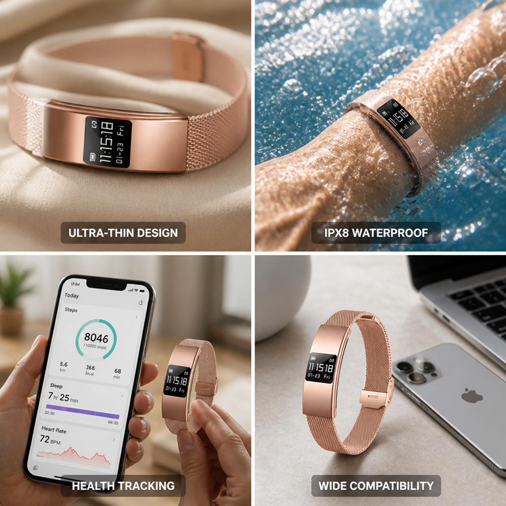 Montre Intelligente Ultra-Fine Suivie de Santé IPX8