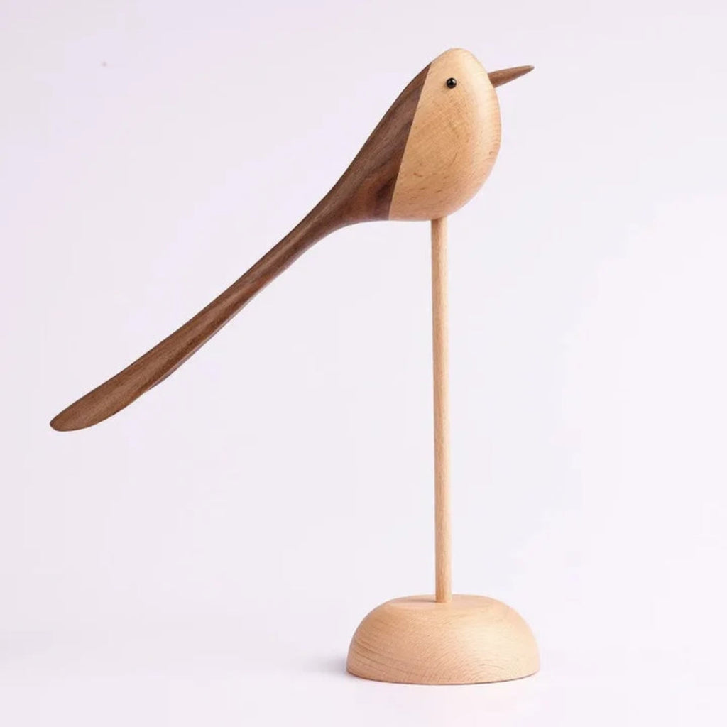 Woodora - Sculptures en Bois d'Oiseaux Scandinaves (2 Pièces)