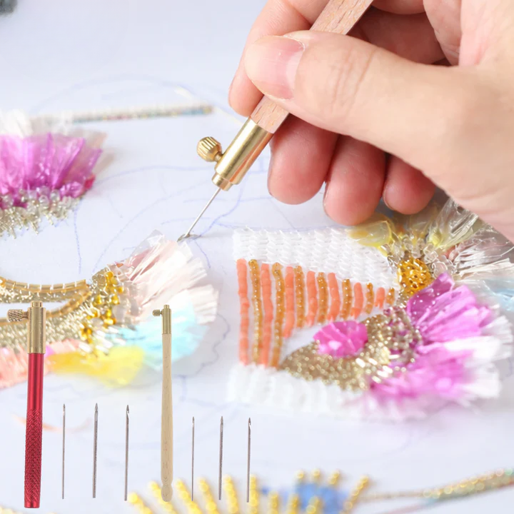 Ensemble de 3 Aiguilles Interchangeables pour Broderie Tambour