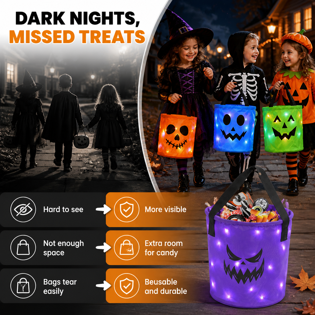 BrightBoo™ — Éclairez chaque frayeur d'Halloween avec sécurité et espace à revendre