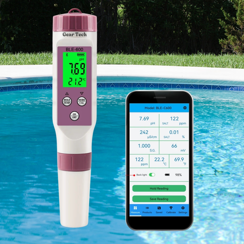 AquaSense Testeur de piscine numérique 7 paramètres pour pH et chlore