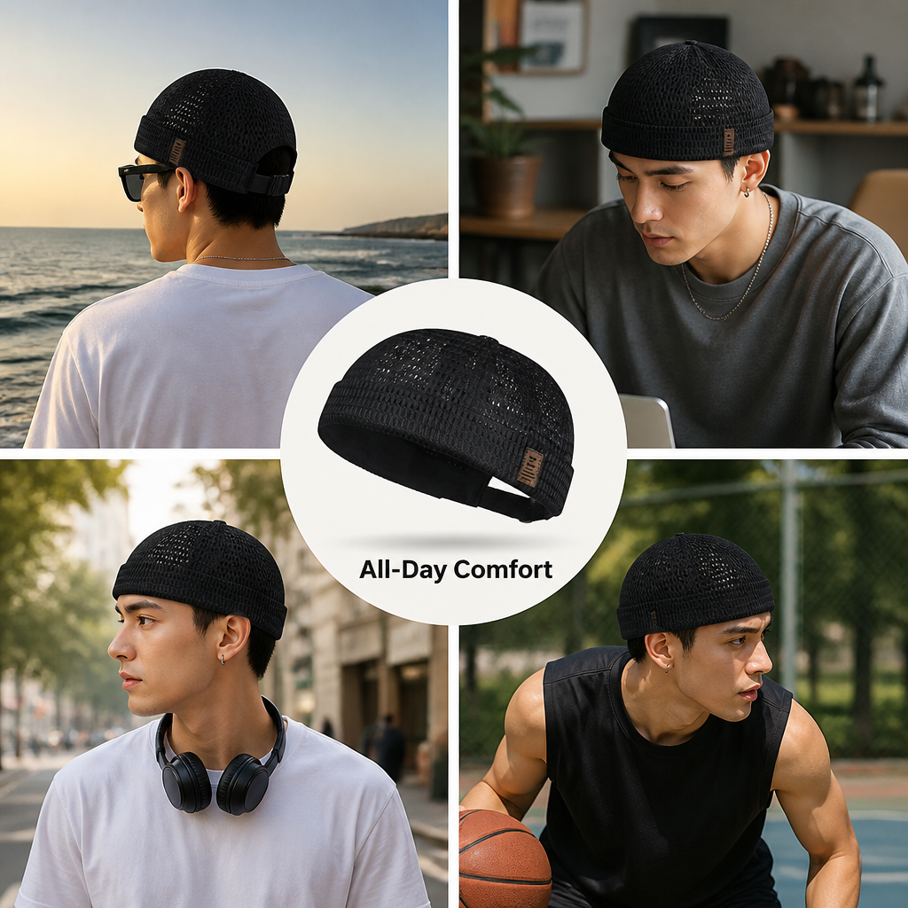BreezeFlex™ Casquette sans Visière en Maille Respirante — Ressentez Instantanément Plus de Fraîcheur, de Légèreté, et Soyez Prêt à Profiter de Chaque Instant