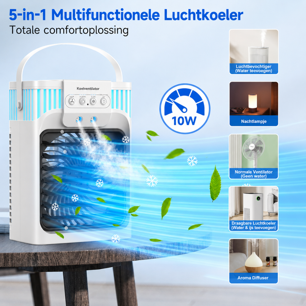 Climatiseur Portable - Refroidisseur d'air 5-en-1 avec Télécommande