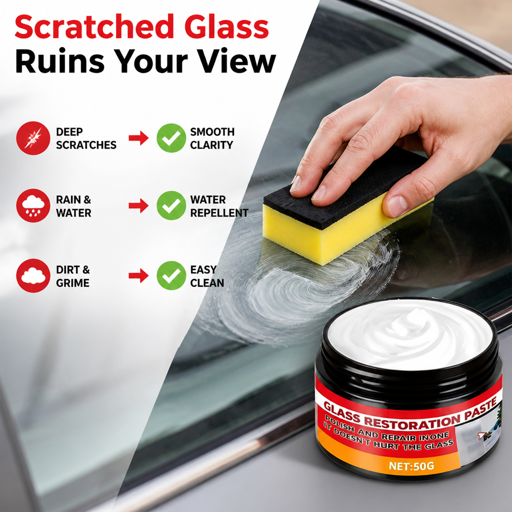 Pâte de Renouvellement de Verre ClarityPro™ — Effacez Instamment les Rayures et Profitez de Vues Cristallines Durables