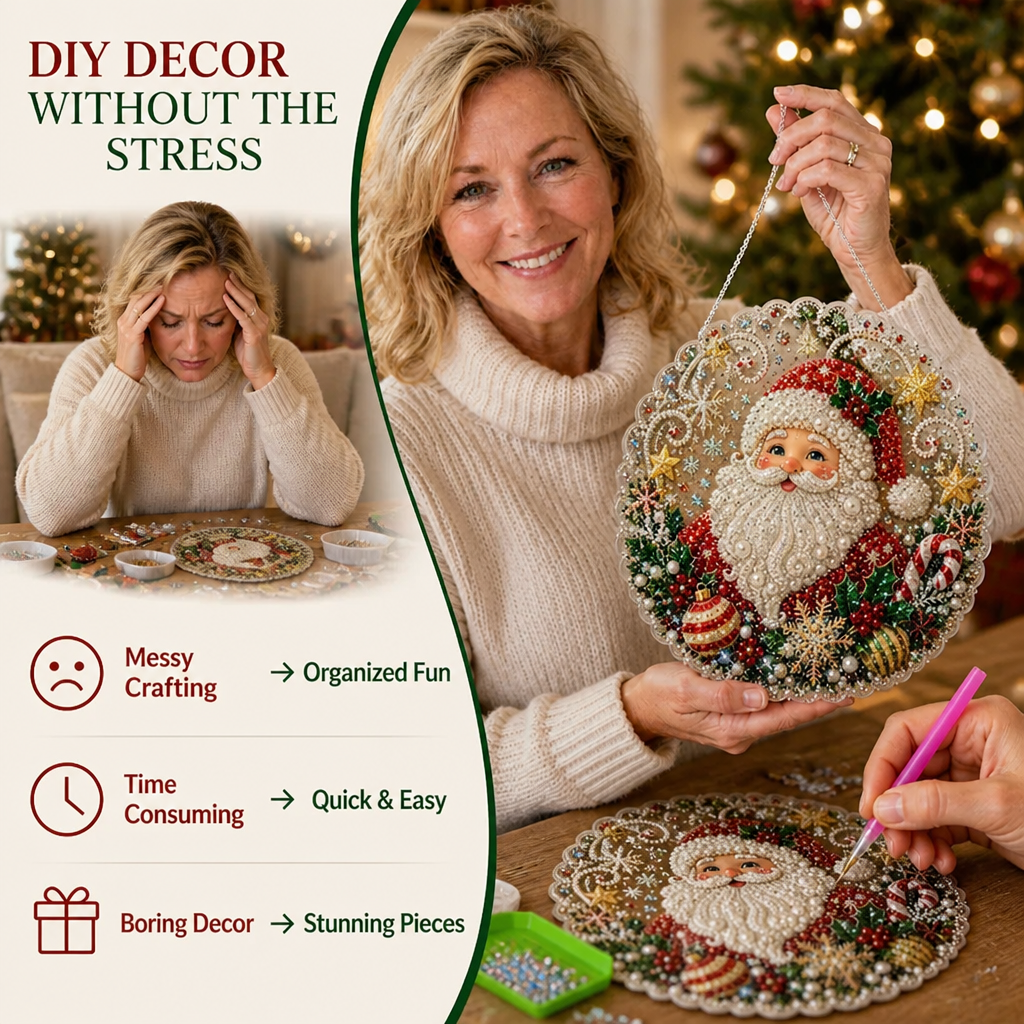 CrystalLuxe™ Kit de Décoration en Art de Diamant à Faire Soi-Même — Créez une Magie des Fêtes Éblouissante qui Éclaire les Cœurs et les Foyers