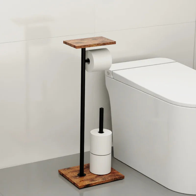 Porte-Rouleau de Toilette Autonome | Plateau pour Téléphone et Essentiels | Support Robuste | BathBridge